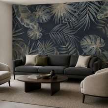 Expression-decorative-vegetale-sur-fond-sombre-papier-peint-pour-le-salon-papiers-peints-demural