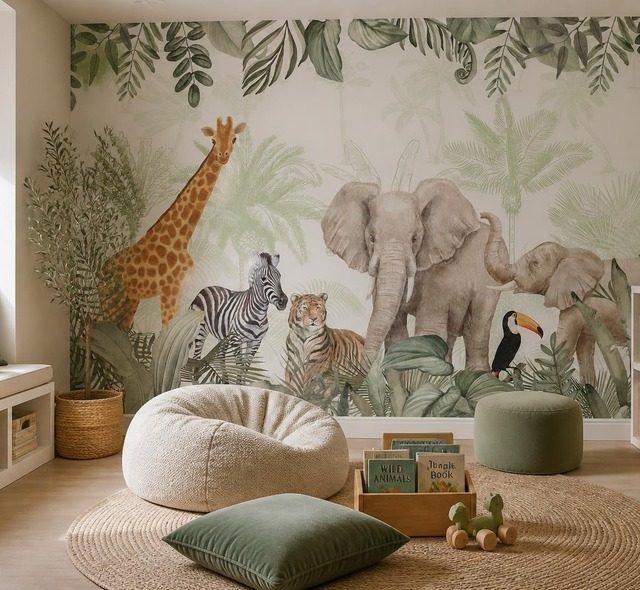 motif decoratif de jungle avec animaux sauvages posters pour chambre denfant affiches demural