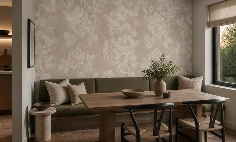 decoration murale elegante avec motif floral papiers peints fleurs papiers peints demural