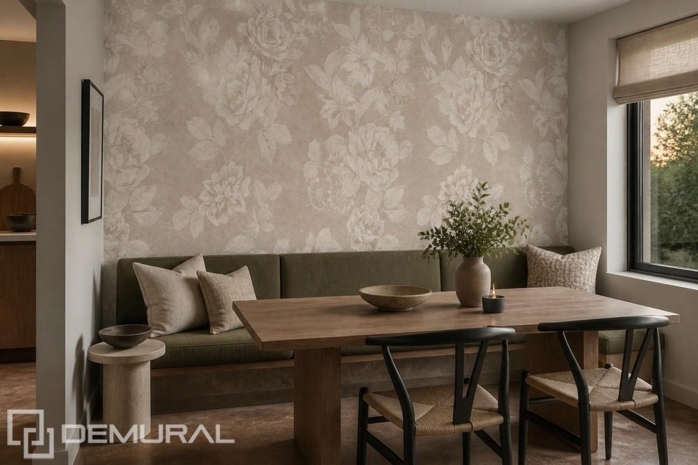 Décoration murale élégante avec motif floral Papiers peints Fleurs Papiers peints Demural