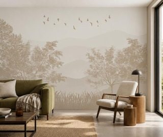 harmonie du rythme des arbres et de lespace sur le mur papier peint pour le salon papiers peints demural