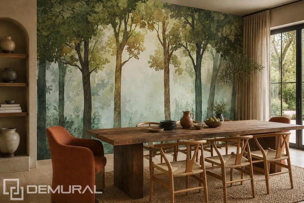 Les arbres formant une forêt naturelle Papiers peints forêt Papiers peints Demural