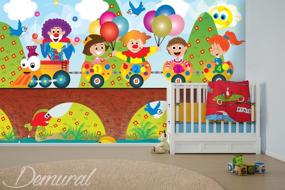 Comptons des wagons Papier peint pour la chambre d'enfant Papiers peints Demural