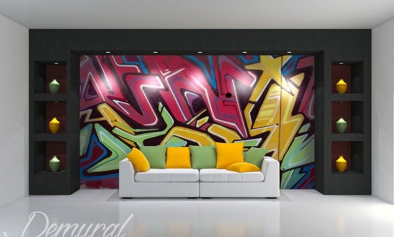 graffiti multicolore graffiti papiers peints papiers peints demural