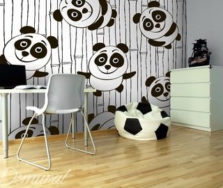panda joyeux papiers peints oriental papiers peints demural
