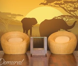 elephants au safari papiers peints de paysage papiers peints demural