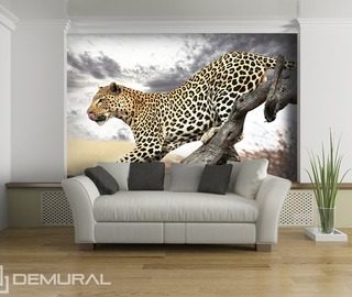 saut dun leopard papiers peints animaux papiers peints demural