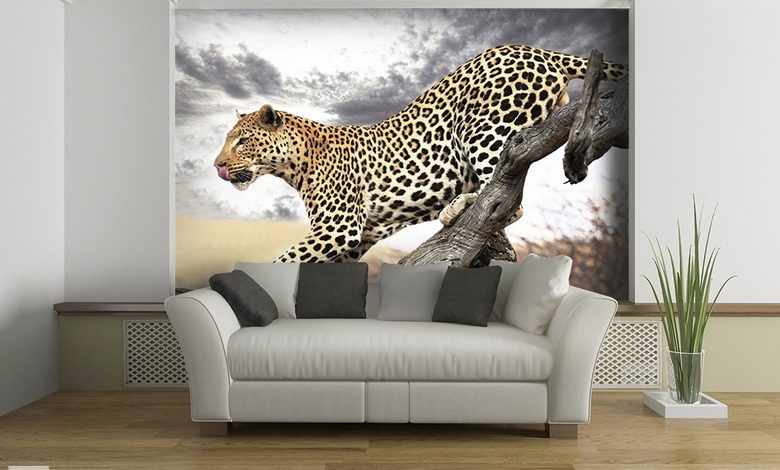 saut dun leopard papiers peints animaux papiers peints demural