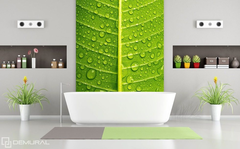 Approche verte et intime Papier peint pour la salle de bain Papiers peints Demural