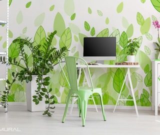 fleurs vertes papier peint pour le salon papiers peints demural