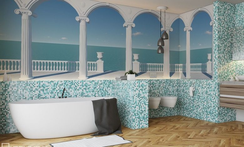 climat grec papier peint pour la salle de bain papiers peints demural